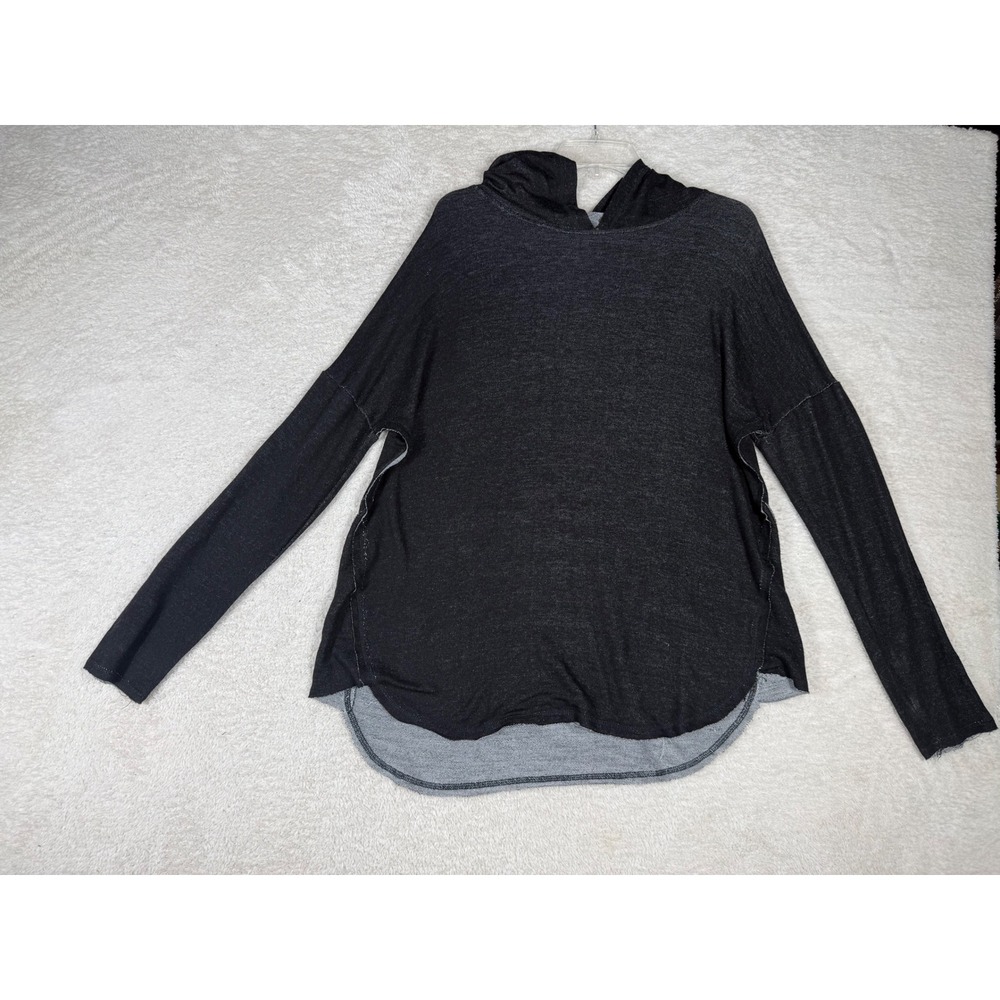 Tresics Hoodie Womens Large Gray Excellent Oversized High-Low Marled Pullover